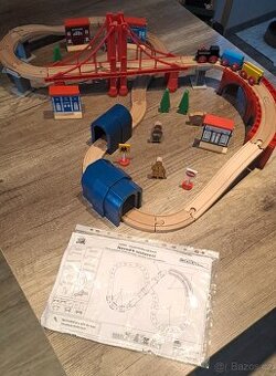 Velká sada dřevěných vláčkodráh a kolejí Maxim a Playtive