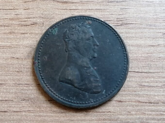 1/2 Penny 1825 britský vojevůdce Charles de Salaberry Kanada