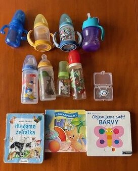 Kojenecké láhve, pítka +  dudlík a knížky zdarma