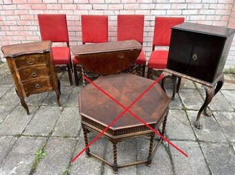 Starožitný nábytek - stolek židle taburet komoda