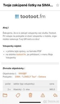 SIMA Lonely tour OSTRAVA