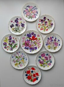Vynikající sada anglických porcelánových talířů Royal Albert