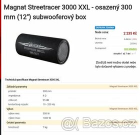 subwooferový box magnat