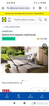 Závěsná síť se stojanem