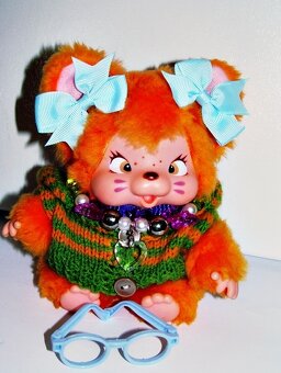 RETRO Mončičák monchichi, monchhichi vzácné Nyamy kotě - 1
