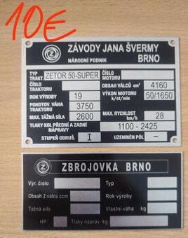 výrobní stitek z50, z25 ..