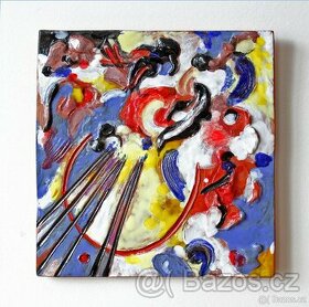 Prodám glazovaný  keramický kachel Improvizace