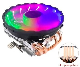 CPU Chladič s Měděnými Heatpipes a LED Osvětlením AMD/Intel