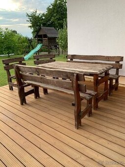Zahradní dřevěná sestava stul+ lavice