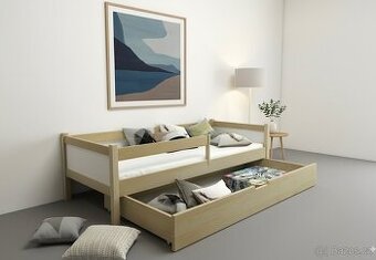 NOVÁ dětská postel borovice  + MATRACE + ŠUPLÍK