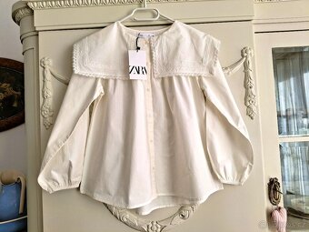 Nová s visačkou košile Zara 140 krajkový límec i kroj