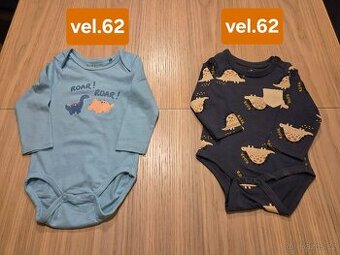 Bavlněné body. Set s 2 dinosaury vel. 62