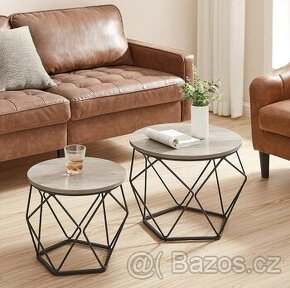 Set 2 kusů konferenčních stolků s odnímatelnou deskou
