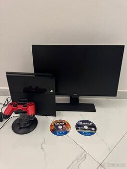 Sony PlayStation 4 + ovlada + monitor + hry