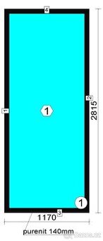 Pevné hliníkové okno 1170 x 2818