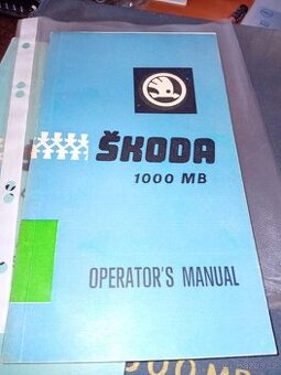 Návod k obsluze Škoda 1000MB anglicky 1964