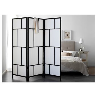 IKEA RISOR Delici stena bila/cerna 216x185cm oddelovac