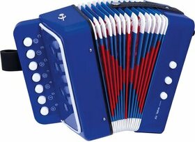 Tahací harmonika dětský/akordeon modrý tlačítkový