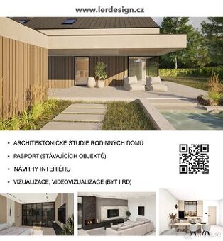 Architektonické studie RD, pasporty staveb, vizualizace