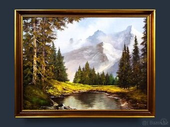 Horská krajina, Beifl , olej na plátně, 880 × 680 mm