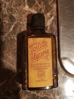 Toilette Glycerin skleněná lahvička retro
