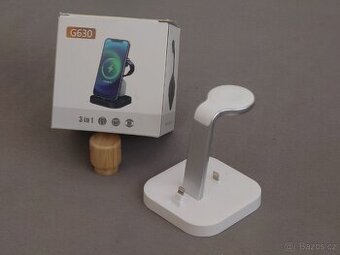 Stojánek bezdrátová Qi nabíječka 3v1 pro Apple iPhone Watch