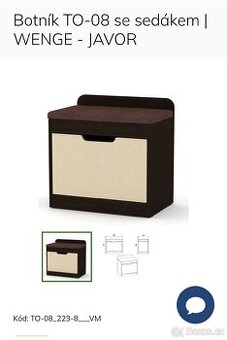 NOVÝ Botník TO-08 se sedákem | WENGE - JAVOR