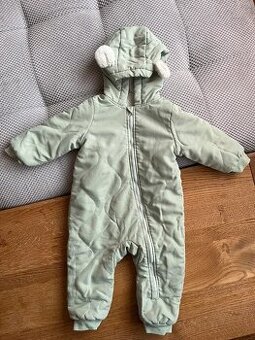 Bavlněná kombinéza zateplená chlupem, vel. 74/80