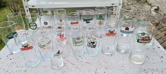 Pivní sklenice, výšky, jen české pivovary 23 ks