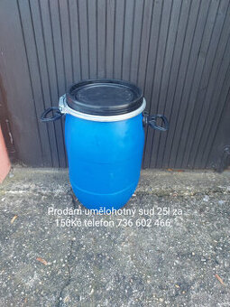Umělohmotný soudek s víkem 25l