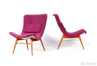 Elegantní párová křesla, návrh M. Navrátil, nové čalounění