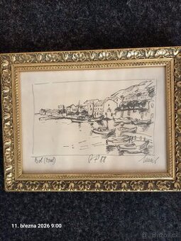 Malíř Leopold Musil perokresba