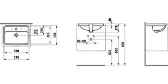Umyvadla Laufen PRO A H8119660001041.