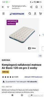 Nafukovací dvě matrace z Decathlon