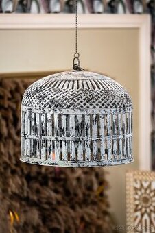 lampa kovová velká indie modrá obývací pokoj ložnice kuchyň