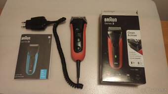 Holicí strojek BRAUN Series 3 300s červený - jako nový