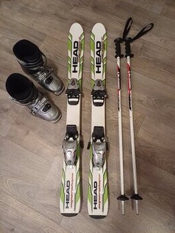Dětské lyže 95 cm + lyžáky + hůlky