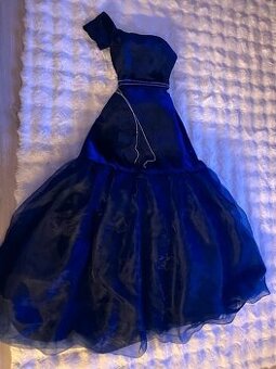 Guess sametove korzetove saty dlouhe modre