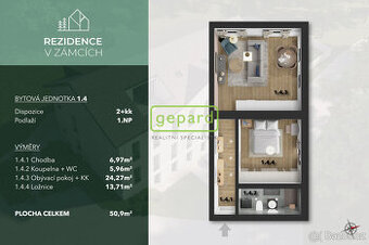 Prodej bytu 2+kk - 51,9 m2