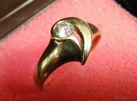 Prsten zlatý se zirkonem - 1