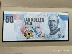 Pamětní list - bankovka Jan Koller limit 1973ks / NOVÉ - 1