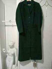 Nový nádherný smaragdový dlouhý flaušový kabát, vel. 44 - 1