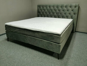 Nová šedá boxspring postel PEMBROKE 180x200 cm