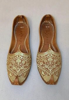 Arabské vintage kožené zlacené boty botičky Hand made