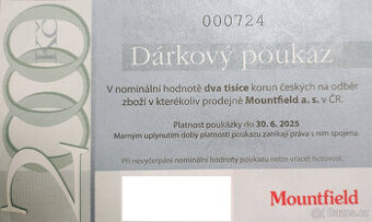 Mountfield - dárkový poukaz 2000 Kč