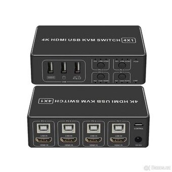 HDMI USB KVM přepínač 4×1