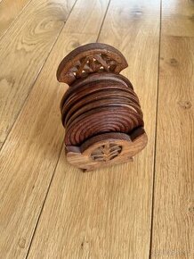 Set podšálů teak dřevo - 1