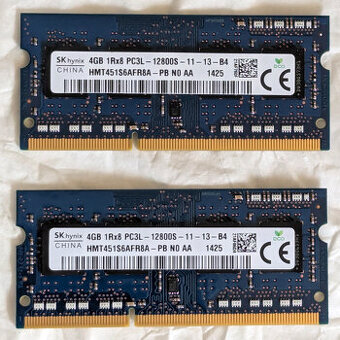 Paměti RAM SODIMM DDR3L 1600 MHz 2 × 4 GB = 8 GB