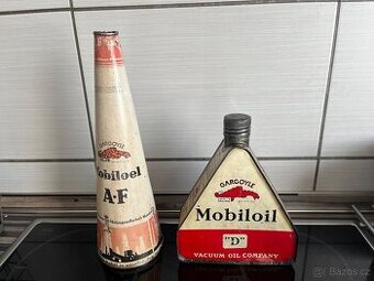 Plechovka  od oleje Mobiloil + Mobiloel