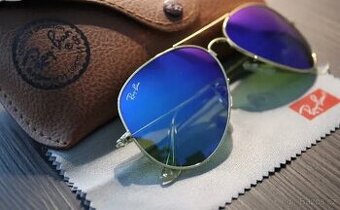 Ray Ban Aviator 3025 Zlaté obroučky / Modrá skla